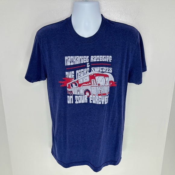 Nathaniel‎ Rateliff & The Night Sweats Band Shirt Blue Heather Medium Concert - Picture 2 of 11